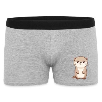 Cute otter – Happy animal drawing - Men's Boxer Shorts - heather grey - Front