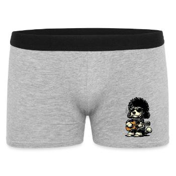 Rocking poodle with guitar - Men's Boxer Shorts - heather grey - Front