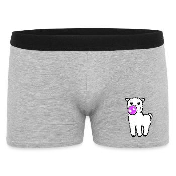Llama Bubblegum Full Body Standing Frontal Cute Cool - Men's Boxer Shorts - heather grey - Front