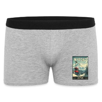 Paradis d’hiver à Niseko Japon Art de voyage vintage - Boxer Homme - gris chiné - Devant