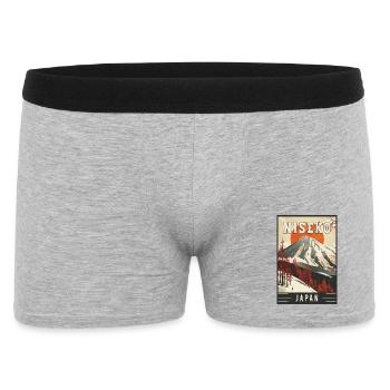 Winter Paradise in Niseko Japan Vintage Travel Art - Men's Boxer Shorts - heather grey - Front