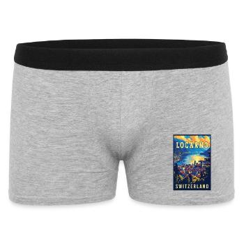 Explore Tranquility in Locarno - Switzerland - Men's Boxer Shorts - heather grey - Front