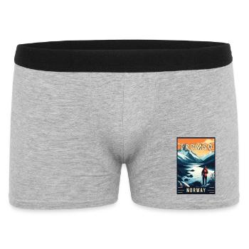 Entdecken Sie das arktische Abenteuer von Tromsø in Norwegen - Männer Boxer Shorts - Grau meliert - Vorne