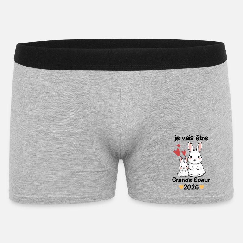 Zukünftige große Schwester 2026 Ich werde eine große Schwester sein - Männer Boxer Shorts - Grau meliert