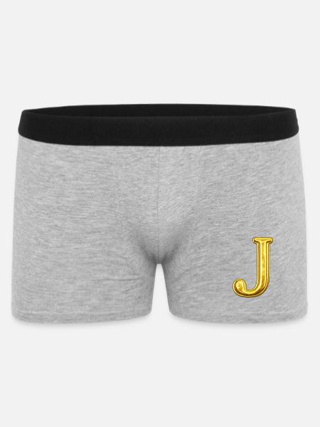 Golden J Letter - Men's Boxer Shorts - heather grey