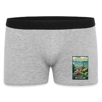 Discover Zurich in Switzerland Vintage Travel Art - Men's Boxer Shorts - heather grey - Front