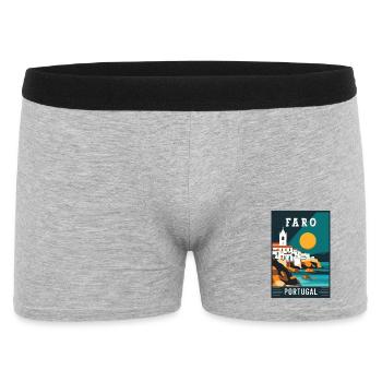 Experience Captivating Faro in Portugal - Men's Boxer Shorts - heather grey - Front