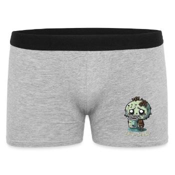 Kaffeemonster  - Koffein Zombie - Morgenmuffel - Männer Boxer Shorts - Grau meliert - Vorne