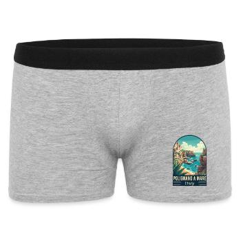 Explore Coastal Splendor Polignano a Mare in Italy - Men's Boxer Shorts - heather grey - Front