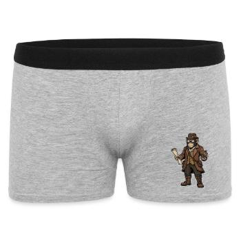 Monkey Explorer Steampunk Retro-Abenteuer - Männer Boxer Shorts - Grau meliert - Vorne