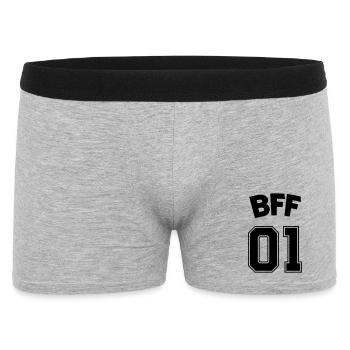 bff_01_best_friends - Männer Boxer Shorts - Grau meliert - Vorne