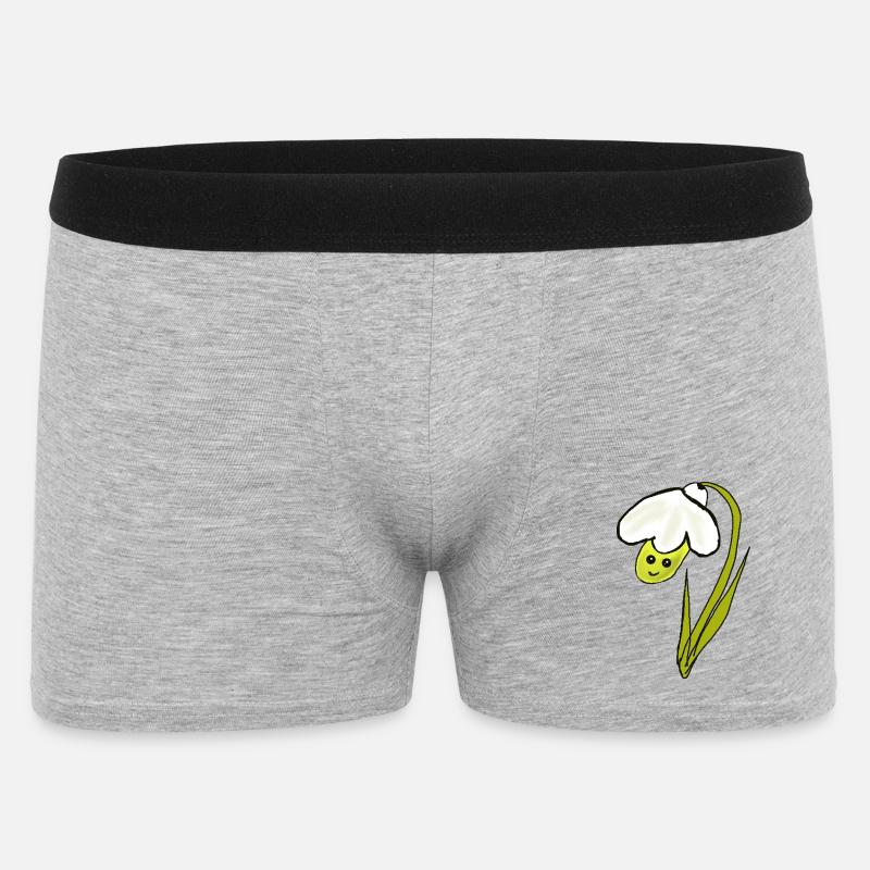 Frühling Blume Schneeglöckchen - Männer Boxer Shorts - Grau meliert