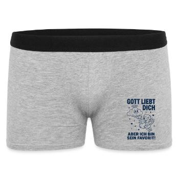 Gott liebt dich Favorit Engel Humor - Männer Boxer Shorts - Grau meliert - Vorne