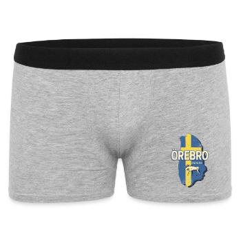 Örebro Schweden Provinz Landkarte Vintage Souvenir - Männer Boxer Shorts - Grau meliert - Vorne