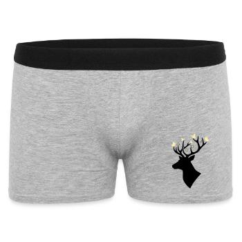 Jaune papillon tête de cerf - Boxer Homme - gris chiné - Devant