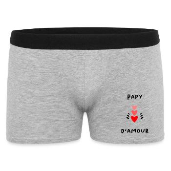 PAPY. PAPA. FÊTE DES PÈRES. BONNE FÊTE PAPY - Boxer Homme - gris chiné - Devant