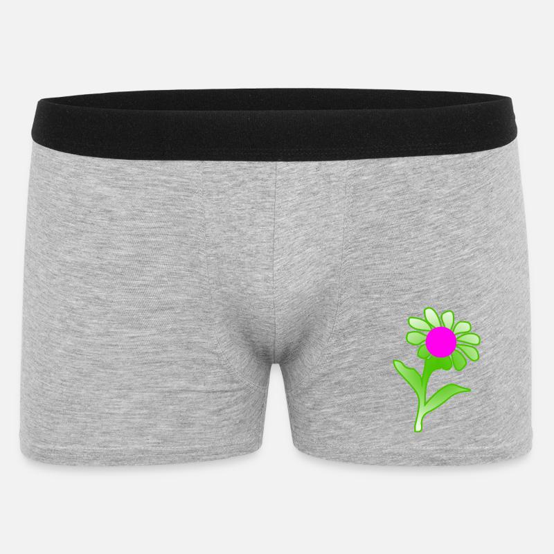 Blumen - Männer Boxer Shorts - Grau meliert