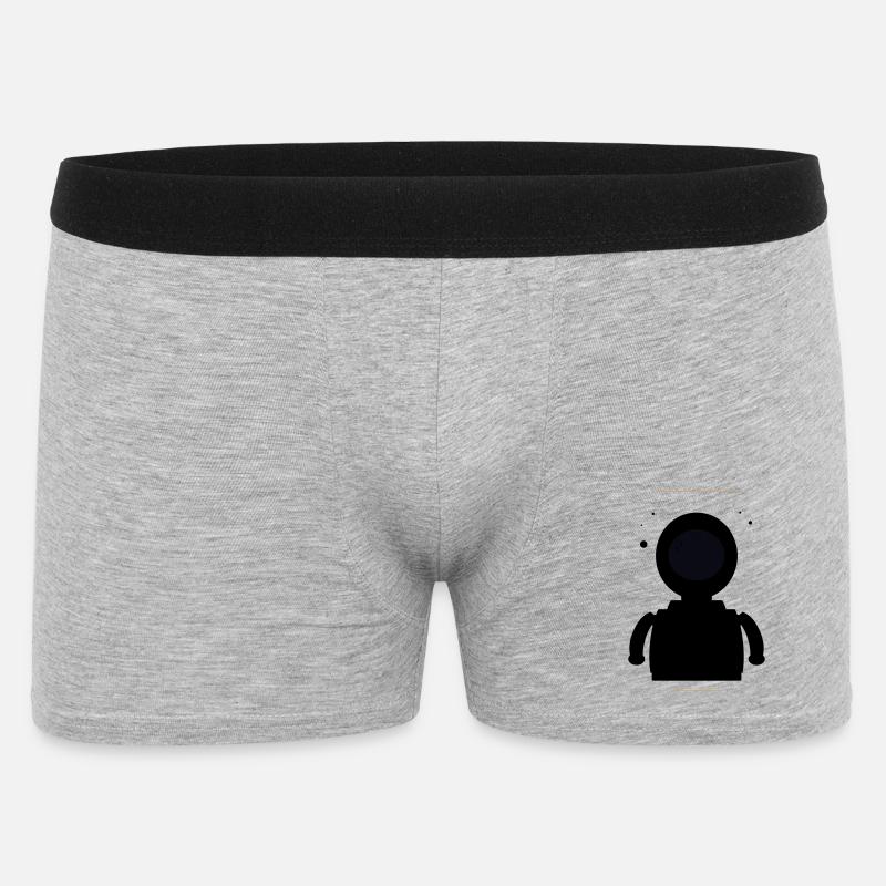 Minimalistischer Schwarzer Mond - Männer Boxer Shorts - Grau meliert