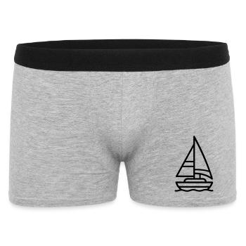 Segelschiff - Männer Boxer Shorts - Grau meliert - Vorne