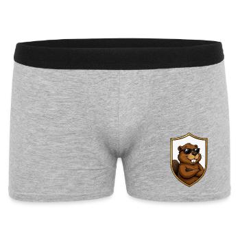 Cool Beaver in Shield Emblem - Men's Boxer Shorts - heather grey - Front