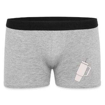 Minimalistischer Reisebecher Cooler Tumbler - Männer Boxer Shorts - Grau meliert - Vorne
