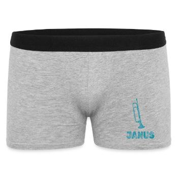 Janus Trompete – Vintage Street Art - Männer Boxer Shorts - Grau meliert - Vorne