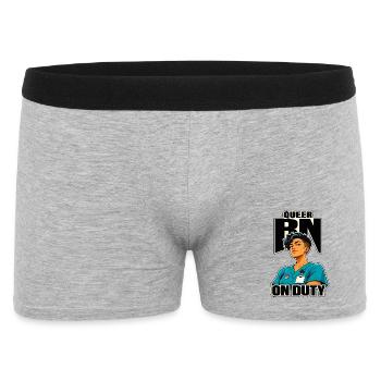 RN pride infirmier queer infirmière en service, badge buddy nurse gift - Boxer Homme - gris chiné - Devant