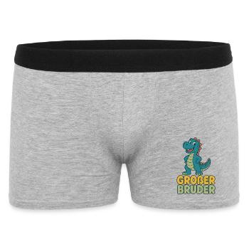 Großer Bruder Dinosaurier - Männer Boxer Shorts - Grau meliert - Vorne