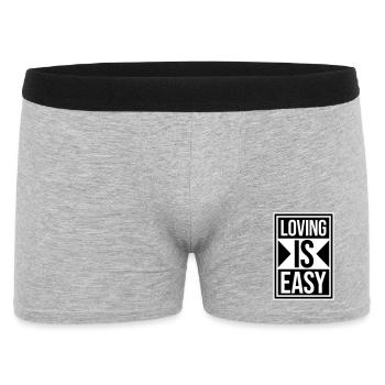 Loving Is Easy Inspirierend Romantisch Spruch Logo - Männer Boxer Shorts - Grau meliert - Vorne