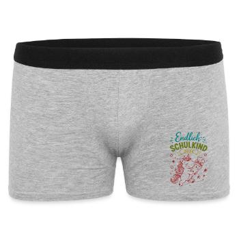 Endlich Schulkind 2026 Unicorn - Männer Boxer Shorts - Grau meliert - Vorne