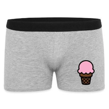 Eiscreme Waffel Icon - Männer Boxer Shorts - Grau meliert - Vorne