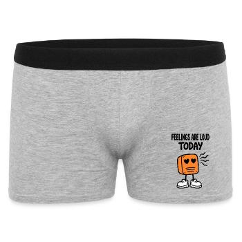 Heute sind alle zu laut - Männer Boxer Shorts - Grau meliert - Vorne