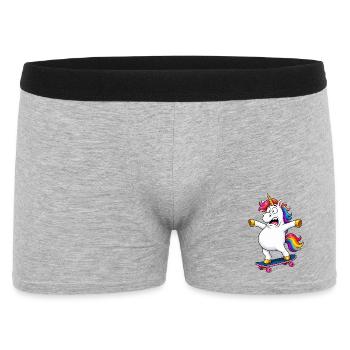 Wobbly Unicorn Skateboard Fail - Men's Boxer Shorts - heather grey - Front