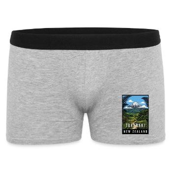 Erleben Sie den Taranaki Mountain in Neuseeland - Männer Boxer Shorts - Grau meliert - Vorne