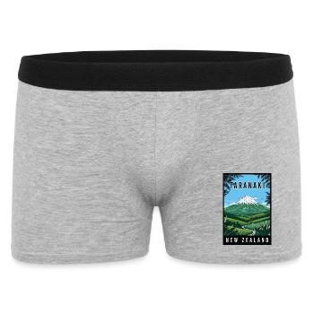 Entdecken Sie den Taranaki Mountain in Neuseeland - Männer Boxer Shorts - Grau meliert - Vorne