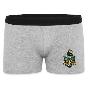 RobVibe Wildclub – Ruhige Oberflächenente - Männer Boxer Shorts - Grau meliert - Vorne