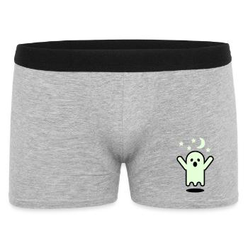 Glow in the dark Geister - Männer Boxer Shorts - Grau meliert - Vorne