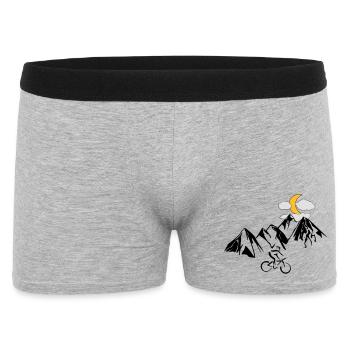 Mountain bikers with mountains - Men's Boxer Shorts - heather grey - Front