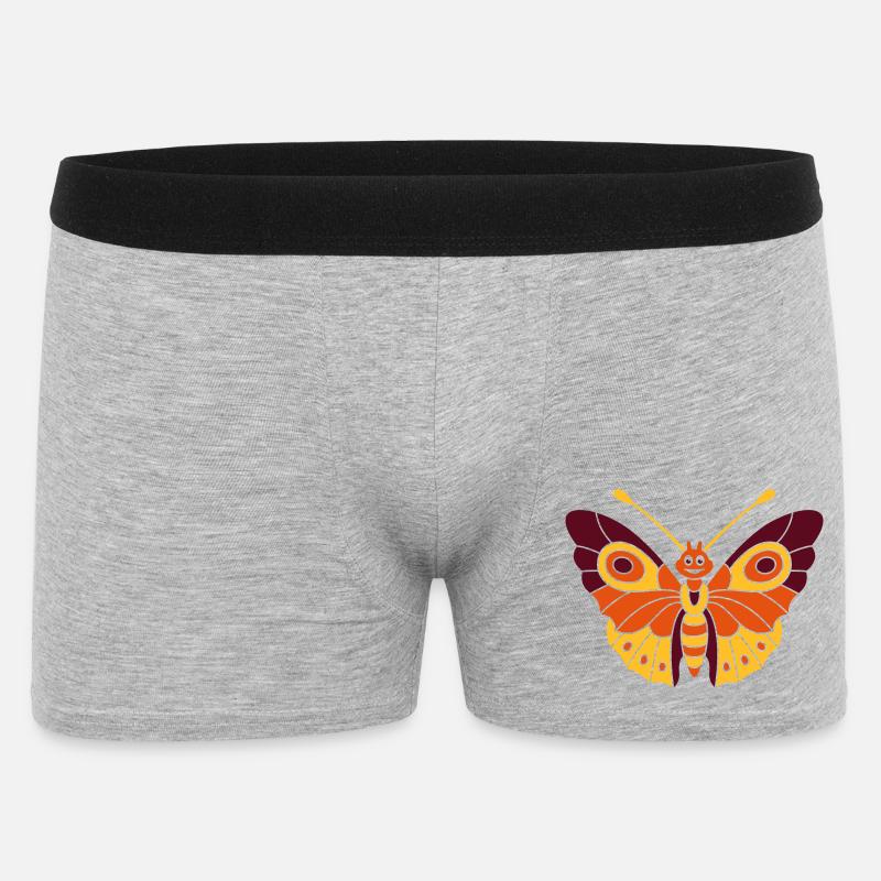 Schmetterling (d) - Männer Boxer Shorts - Grau meliert
