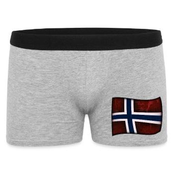 Norwegische Flagge - Männer Boxer Shorts - Grau meliert - Vorne