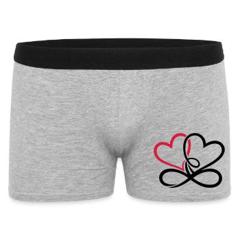 Two hearts Infinite Love Infinite Love - Men's Boxer Shorts - heather grey - Front