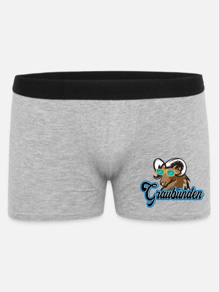 Graubünden Steinbock Stil - Männer Boxer Shorts - Grau meliert