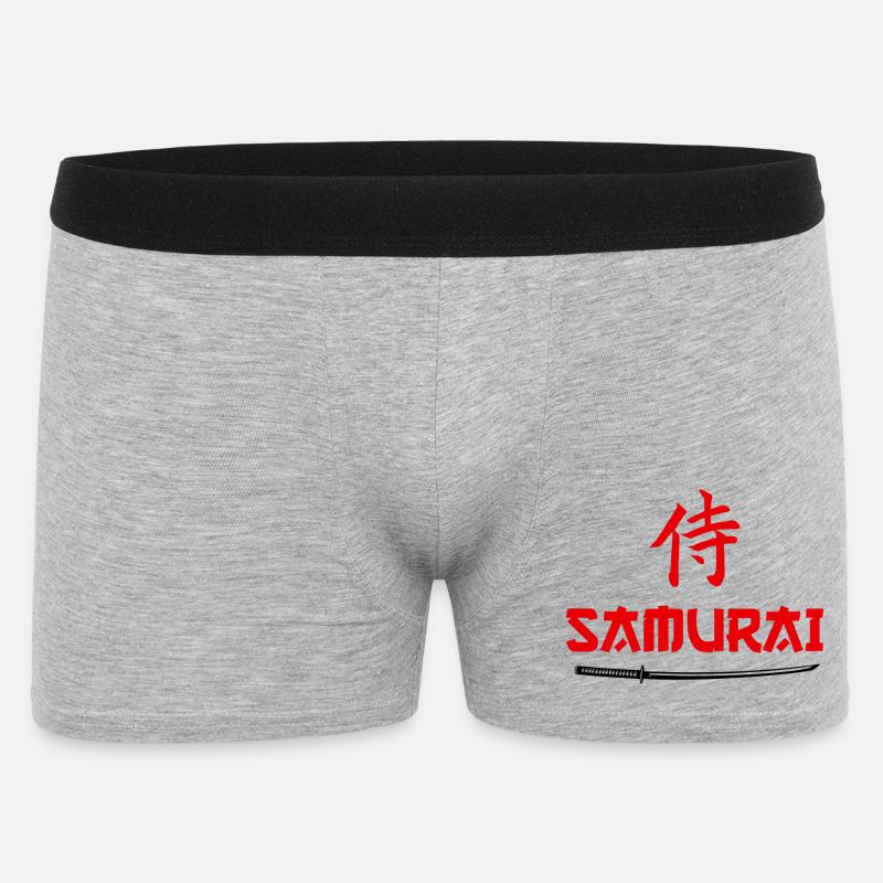 Samurai-Schwert-Kanji - Männer Boxer Shorts - Grau meliert