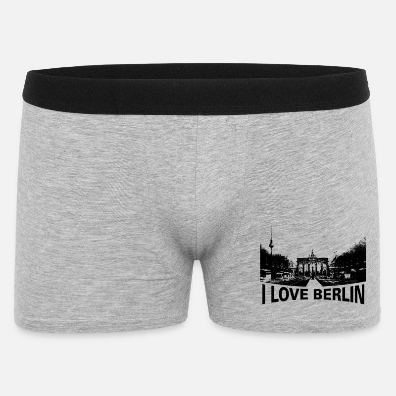 I love Berlin mit BilD - Männer Boxer Shorts - Grau meliert