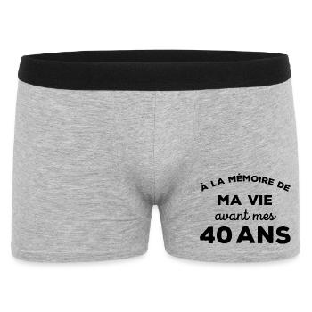 A la mémoire de ma vie avant mes 40 ans - Boxer Homme - gris chiné - Devant