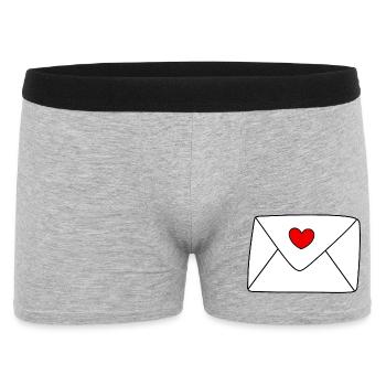 Heart Letter Love Letter Gift Valentine's Day Couples - Men's Boxer Shorts - heather grey - Front