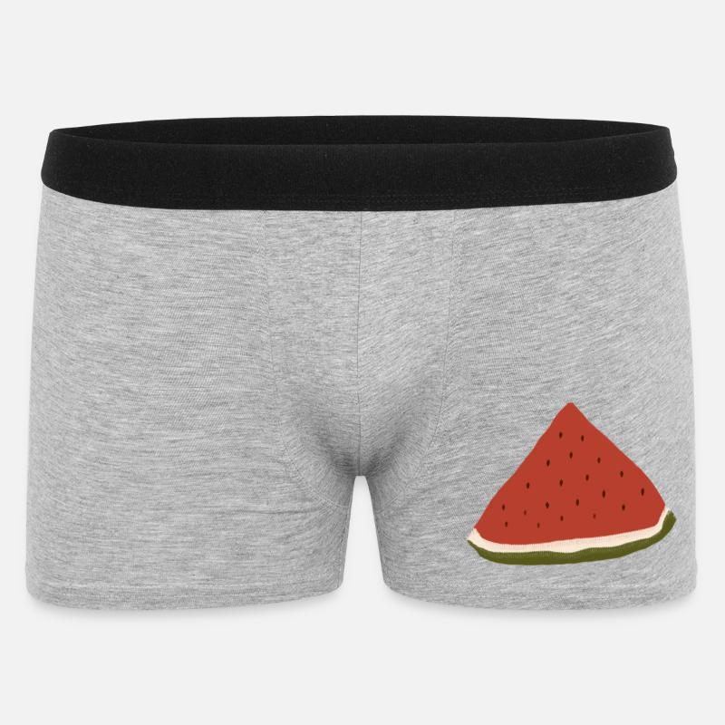 Pastèque, Pastèque, Melon - Boxer Homme - gris chiné