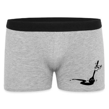 Koch Köchin. Lustiger Löffel. Kochlöffel Suppen - Männer Boxer Shorts - Grau meliert - Vorne