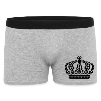 Black crown - Men's Boxer Shorts - heather grey - Front
