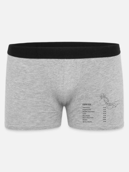 Kaffeekarte - Männer Boxer Shorts - Grau meliert